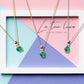 Solitaire Emerald Necklace ,Emerald Solitaire Pendant 14K Gold