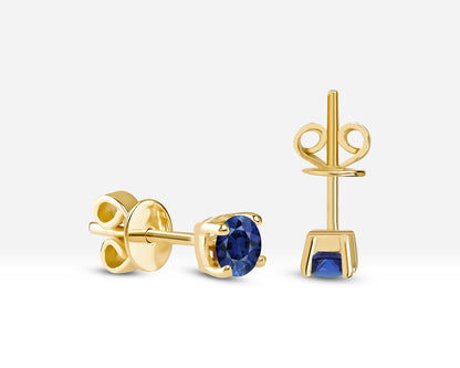 Jewelry Sapphire Set of Necklace and Earrings in 14K Solid Gold