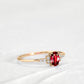 Ruby Oval Cut with Sprinkled Diamonds 14K Yellow Solid Gold  Ring