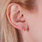 Cartilage Hoop Princess Cut Diamond  Earring 14K White- Yellow- Rose Solid Gold