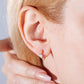 Cartilage Hoop Drop Cut Cross Standing Opal Earring Single Earring 14K Gold