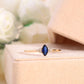 Ring with Marquise Sapphire and Round cut Diamond 14K Gold