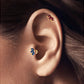 Cartilage Tragus Piercing Design Three Stone Marquise Cut Ruby Piercing Single Earring