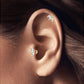 Cartilage Tragus Piercing Design Three Stone Marquise Cut Diamond Piercing