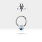 Cartilage Hoop Piercing,Marquise Round Cut Diamond Sapphire Single Earring in 14K Gold,16G