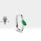 Cartilage Hoop  Marquise Cut Cross Standing Emerald Earring Single Earring 14K