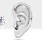Cartilage Hoop,Grapevine Ruby Clicker,Single Earring in 14K Gold,16G(1.2mm)