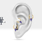 Cartilage Hoop Piercing,Marquise Cut Sapphire Stone Single Earring in 14K Gold,16G(1.2mm)