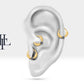 Cartilage Hoop Leaf Design Sapphire Clicker Piercing,Single Earring,14K Gold,16G(1.2mm)