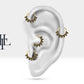 Hoop Clicker Piercing Black Diamond Daith Single Earring Tragus