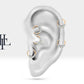 Cartilage Hoop, Five Round Cut Diamond Clicker,Single Earing, 14K Gold