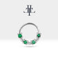 Cartilage Hoop Four Emerald Clicker Piercing Single Earring 14K Gold,18G(1.00)