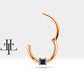 Cartilage Hoop  Princess Cut Sapphire Clicker Single Earring/ 14K Gold