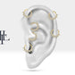 14K Solid Yellow Gold Hoop Clicker Piercing/Diamond Daith Single Earring