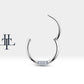 Cartilage Hoop Baguette Cut Diamond Clicker Piercing Single Earring 14K Gold