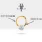 Cartilage Hoop Piercing Marquise Round Cut Diamond Single Earring 14K Gold,16G(1.2mm)