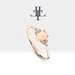 Oval Opal and Diamond Rose Gold 14K Handmade Minimal Ring