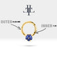 Cartilage Hoop Piercing Marquise Round Cut Sapphire Single Earring 14K Gold,16G(1.2mm)