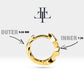 Three Diamond in Triangle Nest Design Earring  14K yellow Solid Gold Hoop Earring
