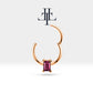 Cartilage Hoop , Baguette Cut Ruby Clicker , Single Earring , 14K Solid Gold