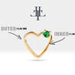 Cartilage Heart Clicker , Solitaire Green Garnet Heart Clicker ,14K Gold