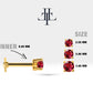 Cartilage Stud Ruby Piercing,Single Daith Stud Earring 14K Solid Gold