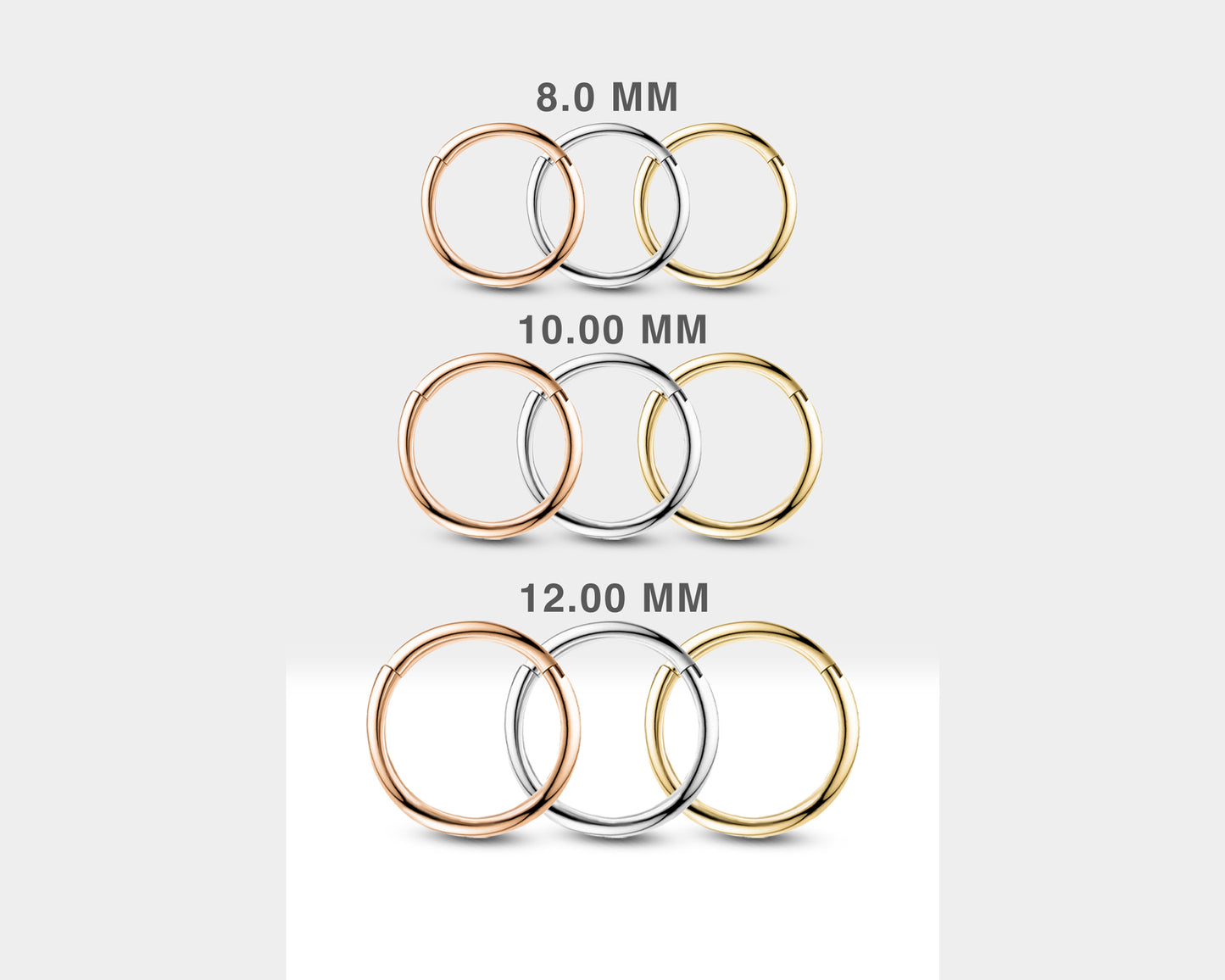 Single Clicker Earring Gold Cartilage Hoop Small 14K Gold