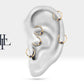 Cartilage Hoop,Round Cut Sapphire Eye Design Clicker,Single Earring,14K Solid Gold,16G