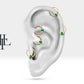 Cartilage Hoop, Pear Cut Emerald Clicker, Single Earring, 14K Solid  Gold,16G(1.2mm)