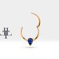 Cartilage Hoop, Pear Cut Sapphire Clicker Piercing,Single Earring,14K Solid Gold,16G(1.2mm)