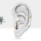 Cartilage Hoop  Round Cut Sapphire Star Clicker Single Earring 14K Gold,16G