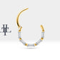 Cartilage Hoop 5 Baguette Cut Diamond Clicker Single Earring  14K Gold