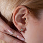 Screw Back Tragus Piercing, Small Eye Design Ruby Piercing, Single Earring , 14K Solid Gold