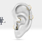 Cartilage Hoop , Princess Cut Diamond Clicker, Single Earring, 14K Solid Gold