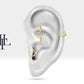 Cartilage Hoop Snake Design Green Garnet Clicker Piercing Single Earring 14K Gold,16G(1.2)