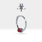 Cartilage Hoop, Oval Cut Ruby Clicker Piercing,Single Earring,14K Solid Gold,16G(1.2mm)