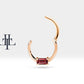 Cartilage Hoop Baguette Cut Ruby Clicker,Single Earring,14K Yellow Solid Gold