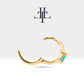 Cartilage Hoop / Baguette Cut Emerald Earring/Single Earring/ 14K
