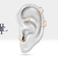 Cartilage Hoop , Tiny Star Design Diamond Clicker Piercing , Single Earring , 14K Solid Gold