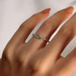 14K Yellow Solid Gold Ring,Marquise Cut Emerald Ring,Half Eternity Diamond Ring