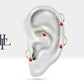 Cartilage Hoop Pear Cut Ruby Clicker,Single Earring,14K Solid Gold,16G(1.2mm)