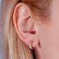 Huggie Hoop Earring , Oval Cut Opal and Diamond Earring , 14K Yellow Solid Gold