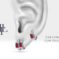 Cartilage Hoop Oval Cut Ruby Earring , Single Earring , 14K Yellow Gold
