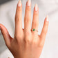 14K Yellow Gold Ring,Straight Shank Engagement Ring,Marquise Cut Emerald Ring