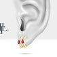 Huggie Hoop Earring ,  Marquise Cut Ruby and Diamond Design Earring , 14K Solid Gold