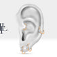 Cartilage Hoop Baguette Cut Diamond Earring 14K Gold Single Earring