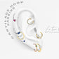 Cartilage Hoop Rainbow Design Sapphire Clicker Piercing,Single Earring,14K Gold,16G(1.2mm)