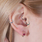 Cartilage Hoop Baguette Cut Emerald Clicker Piercing Single Daith Earring 14K Gold