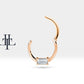 Cartilage Hoop Baguette Cut Diamond Clicker Single Earring 14K Gold