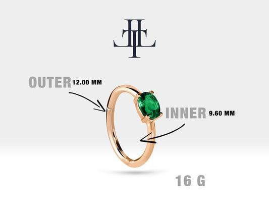 Oval Emerald Clicker Earring